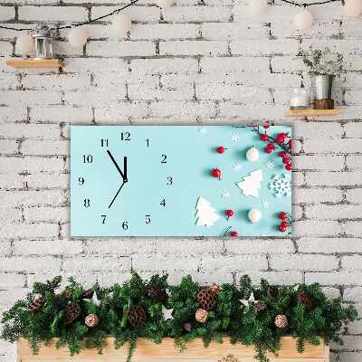 Glass Kitchen Clock Snowflakes Christmas Ornaments