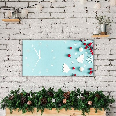 Glass Kitchen Clock Snowflakes Christmas Ornaments