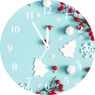 Glass Kitchen Clock Snowflakes Christmas Ornaments