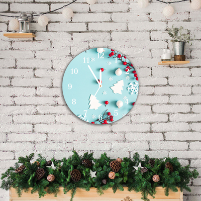Glass Kitchen Clock Snowflakes Christmas Ornaments