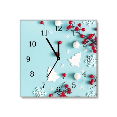 Glass Kitchen Clock Snowflakes Christmas Ornaments