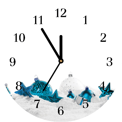 Glass Wall Clock Snow balls Christmas Decorations