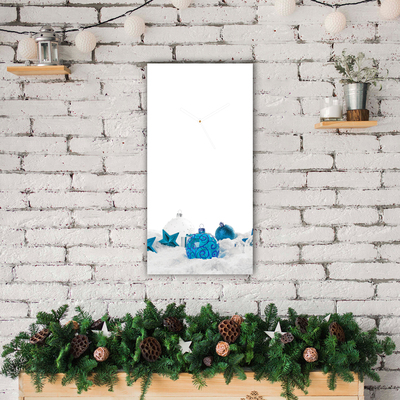 Glass Wall Clock Snow balls Christmas Decorations