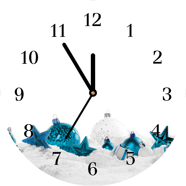 Glass Wall Clock Snow balls Christmas Decorations