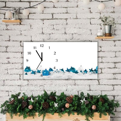 Glass Wall Clock Snow balls Christmas Decorations