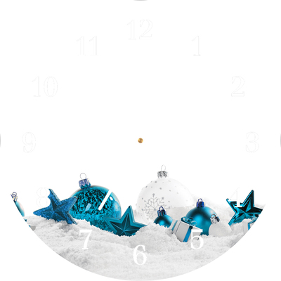 Glass Wall Clock Snow balls Christmas Decorations