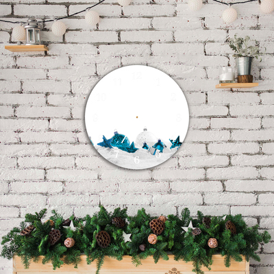 Glass Wall Clock Snow balls Christmas Decorations