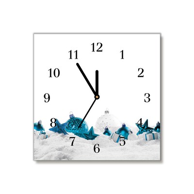Glass Wall Clock Snow balls Christmas Decorations