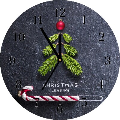 Glass Kitchen Clock Abstraction Christmas holidays Winter