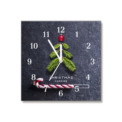 Glass Kitchen Clock Abstraction Christmas holidays Winter