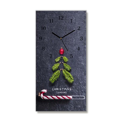 Glass Kitchen Clock Abstraction Christmas holidays Winter