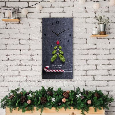 Glass Kitchen Clock Abstraction Christmas holidays Winter