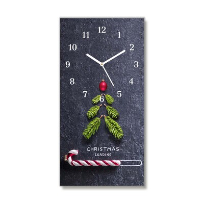Glass Kitchen Clock Abstraction Christmas holidays Winter