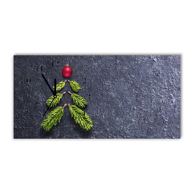 Glass Kitchen Clock Abstraction Christmas holidays Winter