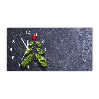 Glass Kitchen Clock Abstraction Christmas holidays Winter