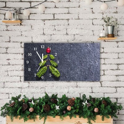Glass Kitchen Clock Abstraction Christmas holidays Winter