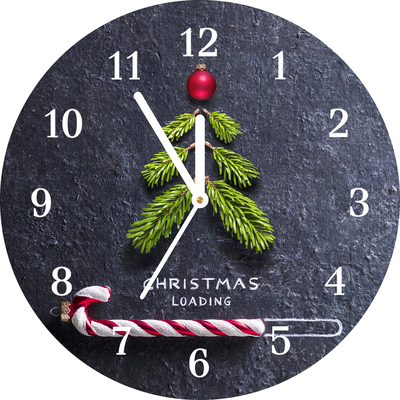 Glass Kitchen Clock Abstraction Christmas holidays Winter