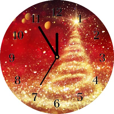 Glass Wall Clock Abstraction Christmas holidays Winter