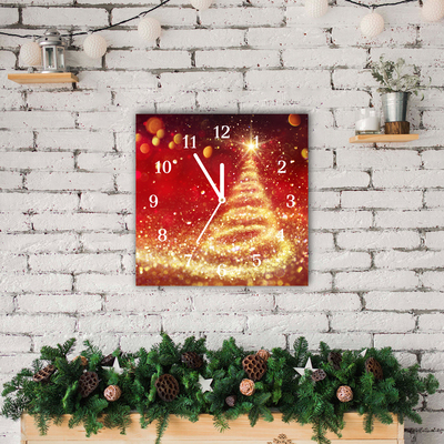 Glass Wall Clock Abstraction Christmas holidays Winter