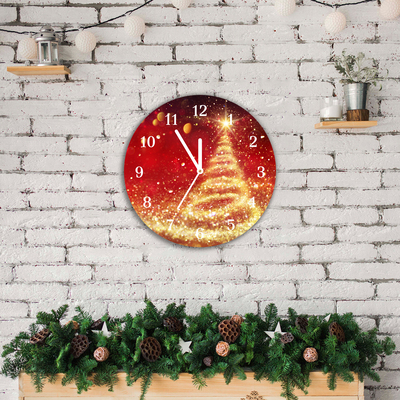 Glass Wall Clock Abstraction Christmas holidays Winter