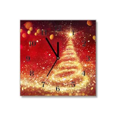 Glass Wall Clock Abstraction Christmas holidays Winter