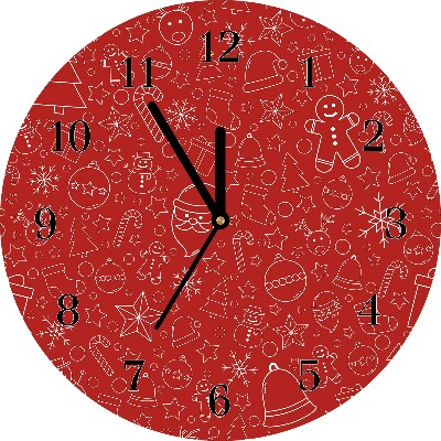 Glass Kitchen Clock Christmas Decoration Winter holidays