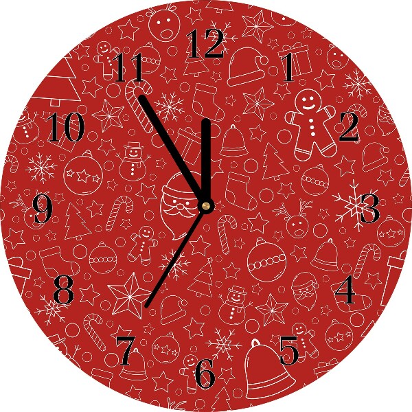 Glass Kitchen Clock Christmas Decoration Winter holidays