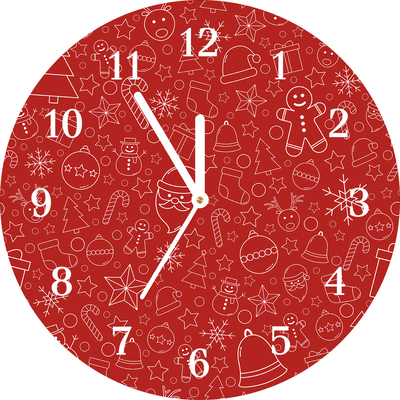 Glass Kitchen Clock Christmas Decoration Winter holidays