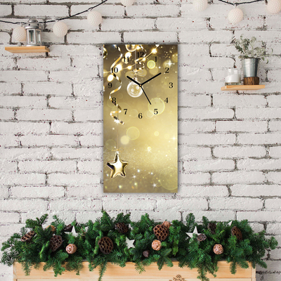 Glass Wall Clock Gold Christmas Holiday Decorations
