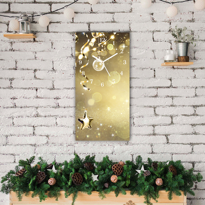 Glass Wall Clock Gold Christmas Holiday Decorations