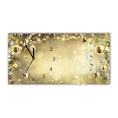 Glass Wall Clock Gold Christmas Holiday Decorations