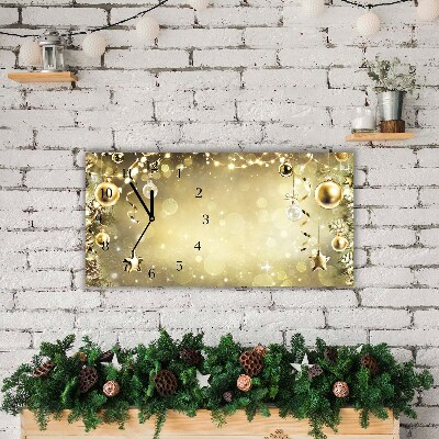 Glass Wall Clock Gold Christmas Holiday Decorations
