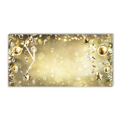 Glass Wall Clock Gold Christmas Holiday Decorations