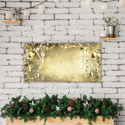 Glass Wall Clock Gold Christmas Holiday Decorations