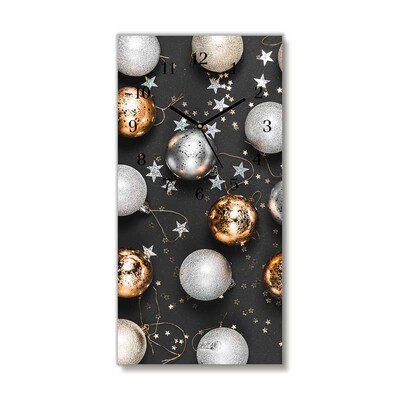 Glass Kitchen Clock Holy Christmas baubles