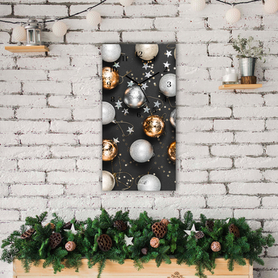 Glass Kitchen Clock Holy Christmas baubles