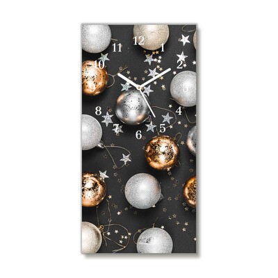 Glass Kitchen Clock Holy Christmas baubles