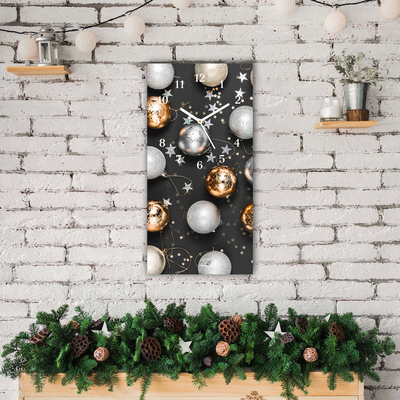 Glass Kitchen Clock Holy Christmas baubles