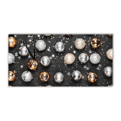 Glass Kitchen Clock Holy Christmas baubles