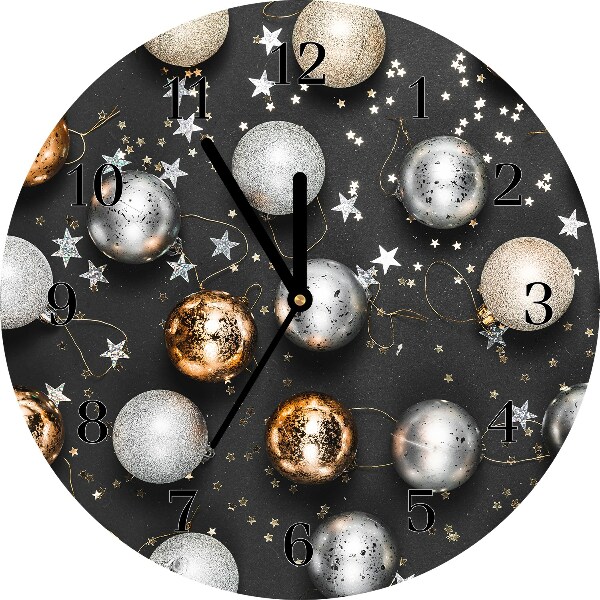 Glass Kitchen Clock Holy Christmas baubles