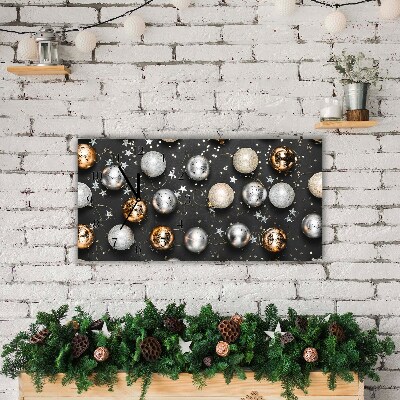Glass Kitchen Clock Holy Christmas baubles