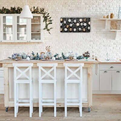 Glass Kitchen Clock Holy Christmas baubles