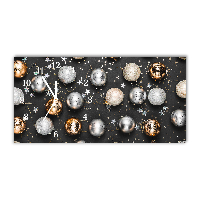 Glass Kitchen Clock Holy Christmas baubles