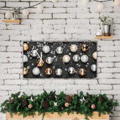 Glass Kitchen Clock Holy Christmas baubles