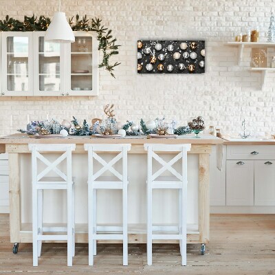 Glass Kitchen Clock Holy Christmas baubles