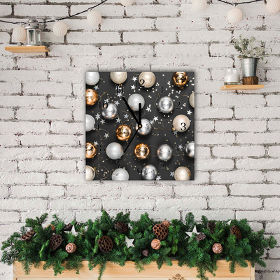 Glass Kitchen Clock Holy Christmas baubles