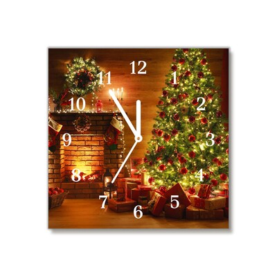 Glass Kitchen Clock Christmas Fireplace Christmas Gift
