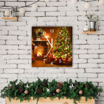 Glass Kitchen Clock Christmas Fireplace Christmas Gift