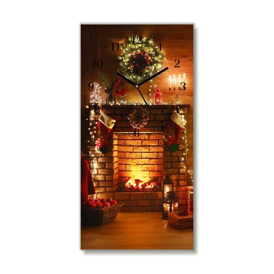 Glass Kitchen Clock Christmas Fireplace Christmas Gift