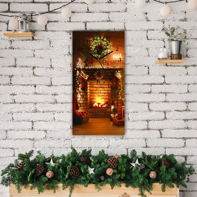 Glass Kitchen Clock Christmas Fireplace Christmas Gift